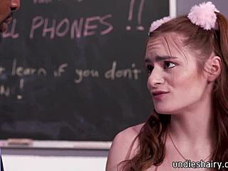 Pigtailed teen 18+ student reese robbins fucks black teacher isiah maxwell in classroom