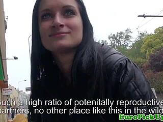 Euro teen slut flashes tits for cash in public POV with neighbors watching intensely.