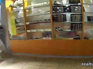 stunning czech chick seduced in hypermarket, stripped and fucked in pov