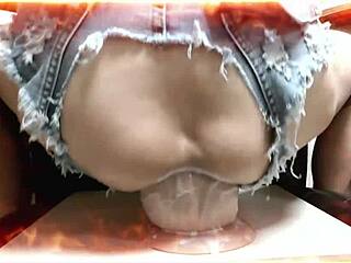 Monstrous toy deep in gaping ass