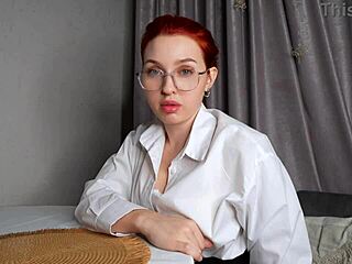 Cum on Her Glasses After Fucking Naughty Teacher!