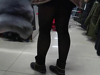 hidden camera catches juicy pawg in fitting room with public voyeur fetish