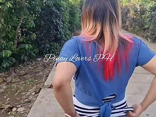 Pinay Asian teen gets wild fucking near public road
