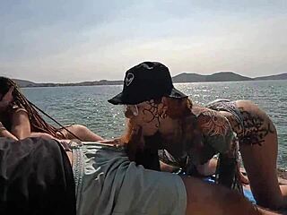 Orgia happens on deserted beach with safadas girls. Brazilian exhibitionists enjoy big tits doggy and double domination in homemade fun.