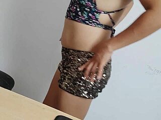 obedient secretary masturbates for boss in office 😈