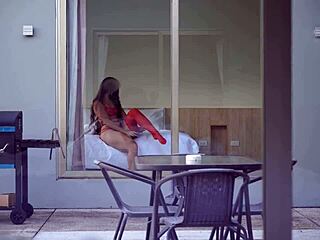 Lucky Me Banging Juicy Latina Neighbor After Getting Caught