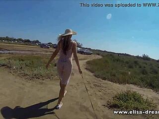 yo, I’m flashing naked under this see-through dress outdoors!