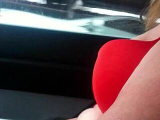 aussiefox teases truckers with bold flashes, showing off her daring side on the open road