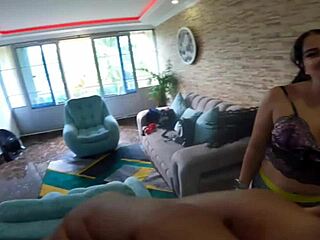 stepsister sneaks in teasing me with dance moves