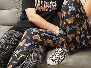 big booty athletic european amateur couple in fitness session