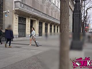 hot spanish tourist babe nuria picks up random guys on the street 😏