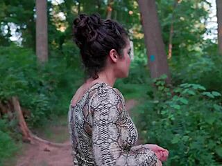 Milf in Thong Bodysuit Struts on Public Trail.
