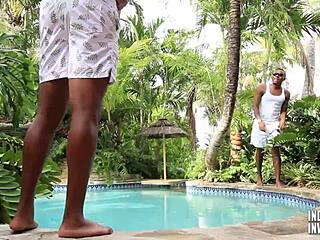 resort fun with two huge black dicks, loving every wild moment outdoors.