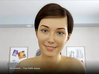 want to see hot brunette's big tits bouncing with av guy's monster cock?