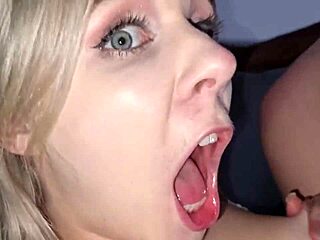 Two blondes worship big fat dick in bisexual threesome.