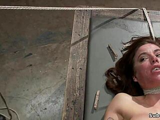 Hey, check out this bent over busty babe getting her ass caned in tight bondage