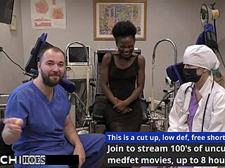 Freshman Rina Arem gets mandatory Hitachi orgasm from Doctor Tampa in hospital.
