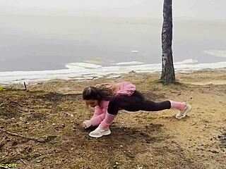 Flexible Girl Gets Banged In Public With Small Cock