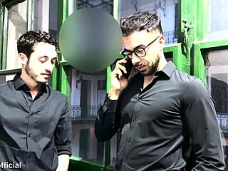 Real estate agent takes three cocks in double penetration, destroying her ass at work.