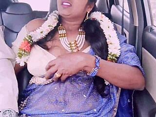 Indian Tourist Aunty Dirty Talks in Car Sex with Driver