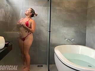 Hotwife Takes Shower With Friend, Cuckold Joins For Creampie!
