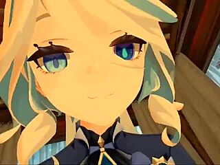 yukoshvr furina rides and dominates the goth in intense sex session