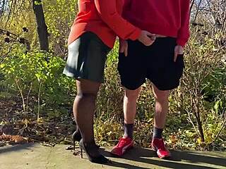 mother-in-law holds my dick while i pee outside?