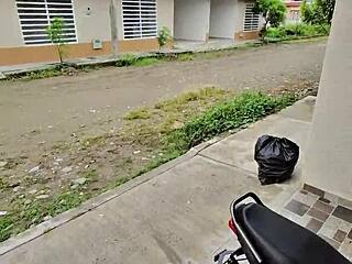 After party submissive girl waits for uber convinces friend to come home for massage