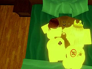 Robloxian BBC dominates two snowbunnies in bed with monster cock action