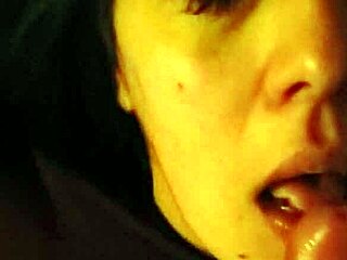 hot amateur giving blowjob getting throat fucked