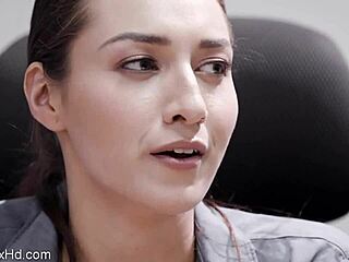 Hot Long-Leg Brunette Fucking Her Boss in Office