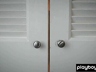 Pierced Redhead Teasing In Leather Lingerie