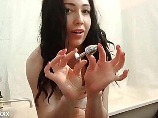 She Prepares Ass For Buttplug Masturbation