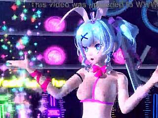 Hatsune miku nude bunny costume in project diva mod