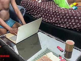 Wife stops husband from working for sex.