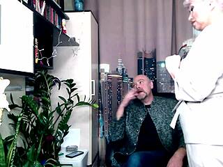 Elderly Secretary's Pussy Elasticity Checked in Rough Scene