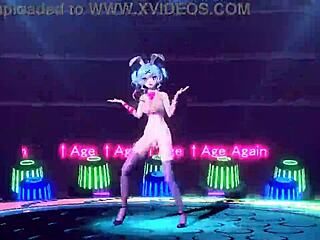 Hatsune miku nude bunny costume in project diva mod