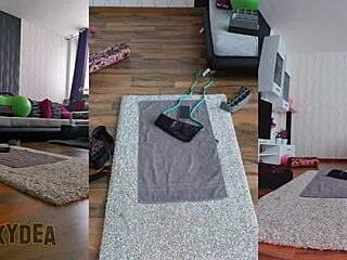 i'm flexing and stretching naked in yoga