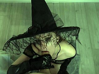 Sexy teen witch steals cum for halloween potion with deepthroat