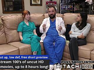 Freshman gets mandatory hitachi orgasm.