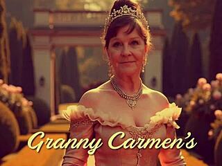 granny carmen claus in costumes for last cheating christmas fuck interrupted by santus