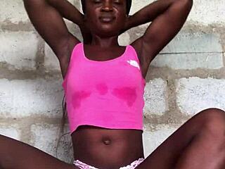 this crazy bitch fucks her pussy and asshole with dildos