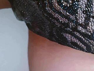 Naughty babe whispers, 'I'm fingering my shaved pussy in this public restroom for the hidden cam'