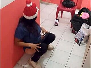 I'm In The Hospital Corridor!! Since It's December 24th, No Customers. I'm Recording Myself While Showing Off My Ass. I'm Horny Because My Boyfriend Is Coming To Fuck Me Later.