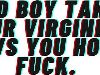 Audio roleplay where bad boy takes your virginity and teaches you to fuck