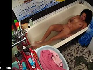 My barely legal step-sister fucks her tight 18+ hole on hidden camera