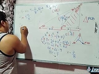 Asian student and teacher explore double sexual math in bedroom!
