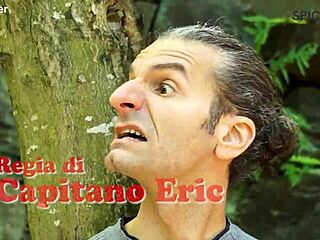 this shameless bastard gets a blowjob from the redhead milf outdoors