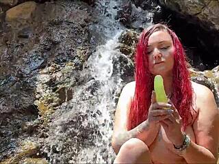 Wow! Mature Slut Enjoys Delicious Double Penetration Outdoors with Pierced Nipples!