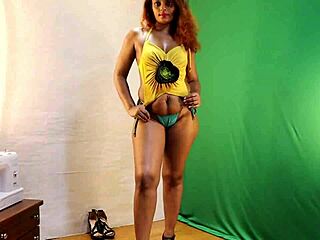 asian milf tries on sexy sunflower bikini in reality haul